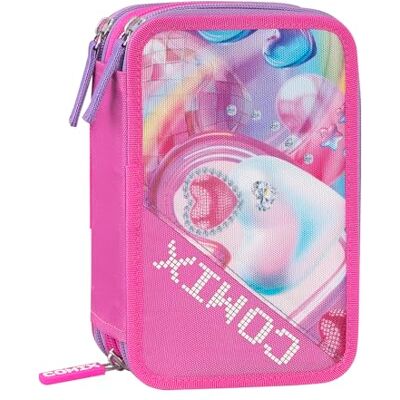 COMIX ULTRA BRIGHT Astuccio 3 Scomparti Bambino e Bambina con Set Cancelleria Incluso con Penna Cancellabile Blu e Rossa e Molto Altro, Pratica Chiusura a Zip, 20 x 13h x 7 cm COMIX ULTRA BRIGHT Astuccio 3 Scomparti Bambino e Bambina con Set Cancelleria Incluso con Penna Cancellabile Blu e Rossa e Molto Altro, Pratica Chiusura a Zip, 20 x 13h x 7 cm
