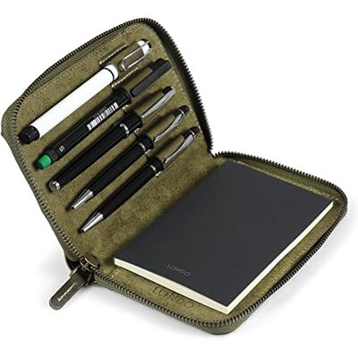 Londo Cartella in Vera Pelle – Portafoglio con Portamatite, Blocco Note e Chiusura con Cerniera per Affari, Ufficio e Viaggi Londo Cartella in Vera Pelle – Portafoglio con Portamatite, Blocco Note e Chiusura con Cerniera per Affari, Ufficio e Viaggi