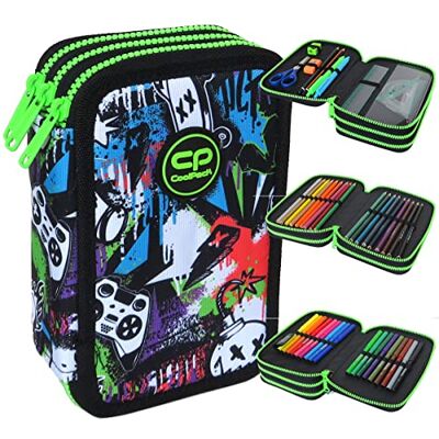 Coolpack PEEK A Boo Astuccio XXL a 3 scomparti, per ragazze, ragazzi, 44 pezzi, Multicolore., Astuccio per matite Coolpack PEEK A Boo Astuccio XXL a 3 scomparti, per ragazze, ragazzi, 44 pezzi, Multicolore., Astuccio per matite