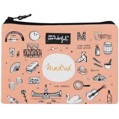 Mr. Wonderful Astuccio porta oggetti Madrid Beauty case da viaggio Chiusura con cerniera Beauty case in cotone, multicolore, Trousse Mr. Wonderful Astuccio porta oggetti Madrid Beauty case da viaggio Chiusura con cerniera Beauty case in cotone, multicolore, Trousse