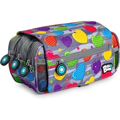 Grafoplás Heart, Astuccio per la scuola tre scomparti unisex bambini, stampa, 23 x 10 x 10 cm, stampato, 23x10x10cm, Astuccio scuola tre scomparti con patta Grafoplás Heart, Astuccio per la scuola tre scomparti unisex bambini, stampa, 23 x 10 x 10 cm, stampato, 23x10x10cm, Astuccio scuola tre scomparti con patta