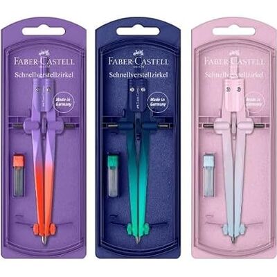Faber-Castell Schnellverstellzirkel STREAM Flow Edition robuste Zahnradf?hrung, sehr gute G?ngigkeit der Schenkel, 5 St?ck (174556) Faber-Castell Schnellverstellzirkel STREAM Flow Edition robuste Zahnradf?hrung, sehr gute G?ngigkeit der Schenkel, 5 St?ck (174556)