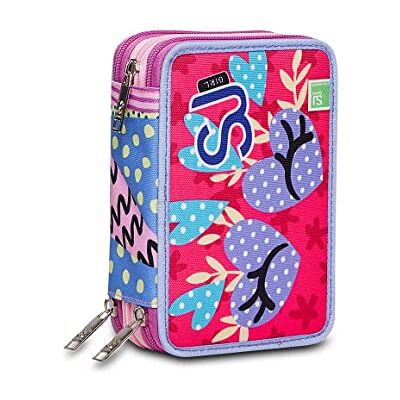 SJGANG Facce da SJ Astuccio 3 zip con kit scuola - Astuccio con 3 zip SJGANG Facce da SJ Astuccio 3 zip con kit scuola - Astuccio con 3 zip