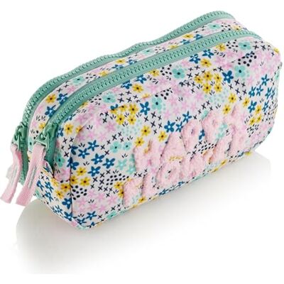 Miquelrius Astuccio scolastico, portapenne doppio, realizzato con bottiglie riciclate, chiusura zip, organizza il tuo materiale scolastico per il ritorno a scuola, Happy Flower, multicolore Miquelrius Astuccio scolastico, portapenne doppio, realizzato con bottiglie riciclate, chiusura zip, organizza il tuo materiale scolastico per il ritorno a scuola, Happy Flower, multicolore