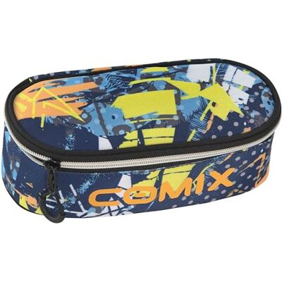 COMIX WBS Astuccio Scuola Ovale per Bambini e Ragazzi, Ideale per Riporre la Cancelleria, con Divisorio Interno con Passanti Elastici e Pratica Chiusura a Zip, 22 x 5,5H x 9,9 cm COMIX WBS Astuccio Scuola Ovale per Bambini e Ragazzi, Ideale per Riporre la Cancelleria, con Divisorio Interno con Passanti Elastici e Pratica Chiusura a Zip, 22 x 5,5H x 9,9 cm
