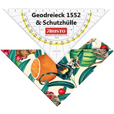Aristo Girocollo Geodrover, AR1552, con custodia Geocover coordinata, tropic life (triangolo ipotenusa 16 cm, piedini e sfaccettature, custodia con fori per rilegatura), multicolore, Aristo Girocollo Geodrover, AR1552, con custodia Geocover coordinata, tropic life (triangolo ipotenusa 16 cm, piedini e sfaccettature, custodia con fori per rilegatura), multicolore,