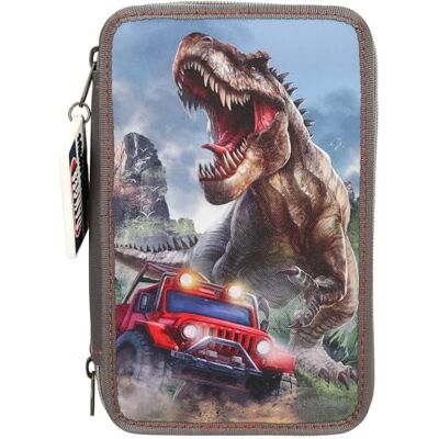 Depesche Dino World New World Astuccio a 3 Scomparti in Verde Kaki, con Motivo a Dino, con matite Colorate, Forbici, Righello e Molto Altro. Depesche Dino World New World Astuccio a 3 Scomparti in Verde Kaki, con Motivo a Dino, con matite Colorate, Forbici, Righello e Molto Altro.