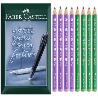 Faber-Castell Unicorn & Dinosaur Jumbo HB matite in grafite, 8 pezzi Fusto ergonomico triangolare, mine resistenti alla rottura, legno certificato FSC, grado di piombo HB Faber-Castell Unicorn & Dinosaur Jumbo HB matite in grafite, 8 pezzi Fusto ergonomico triangolare, mine resistenti alla rottura, legno certificato FSC, grado di piombo HB