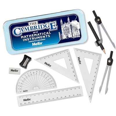 Helix Cambridge Set di attrezzi per matematica, 9 pezzi Helix Cambridge Set di attrezzi per matematica, 9 pezzi