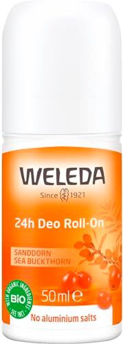 Weleda Deo Roll-on Olivello spinoso, deodorante roll senza sali d'alluminio, con note di pompelmo, mandarino e sandalo, per 24h di efficacia e protezione (1X50 ml)