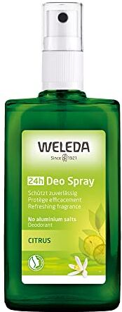 WELEDA Deodorante Spray Limone, fresco profumo e 24h di efficace protezione, con puri oli essenziali naturali di limone e litsea-cubeba, senza sali d'alluminio (1X100 ml)