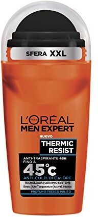 L'ORÉAL Paris Men Expert Deodorante Roll-on Thermic Resist, Anti-Traspirante 48H, Efficacia fino a 45°