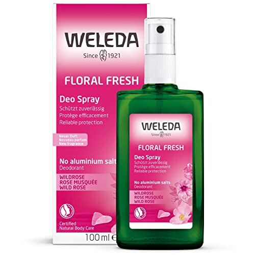 WELEDA Deodorante Rosa mosqueta, sensuale profumo con oli essenziali naturali di rosa e ylang-ylang, senza sali d'alluminio e dermatologicamente testato (1X100 ml)