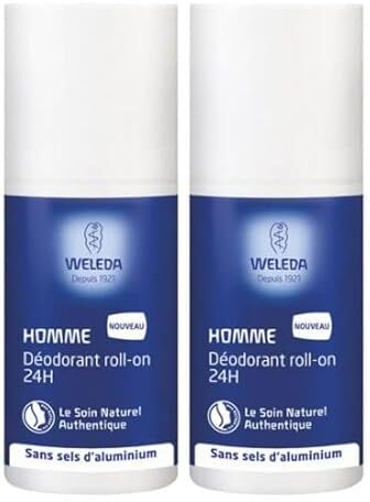 Weleda Deodorante da uomo Roll-on 24H, confezione da 2 x 50 ml