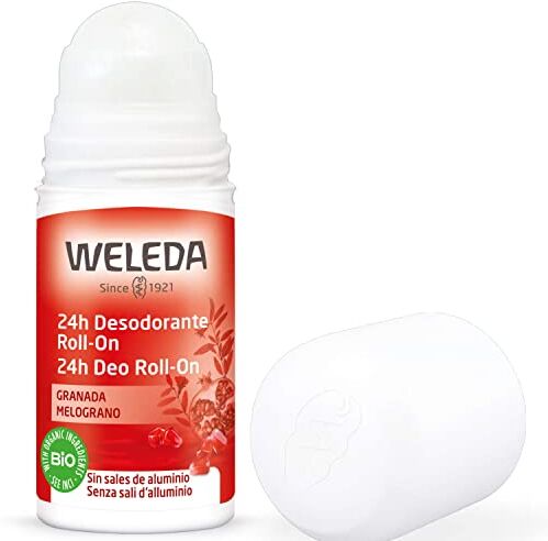 Weleda Deo Roll-on Melograno, deodorante roll senza sali d'alluminio, vibrante fragranza composta da arancia, davana e vaniglia, per 24h di efficacia e protezione (1X50 ml)