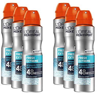 L'ORÉAL Men Expert Fresh Extreme Deo Spray con 48H non stop, confezione (x 150 milliliters)