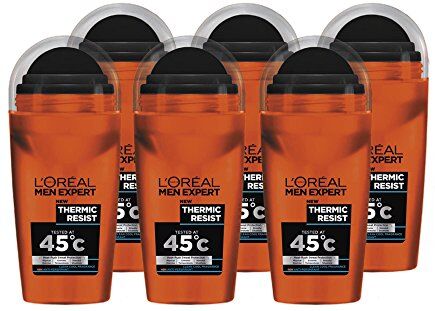 L'ORÉAL Men Expert Thermic Resist 48H deodorante anti-traspirante per uomo 50 ml, confezione da 6