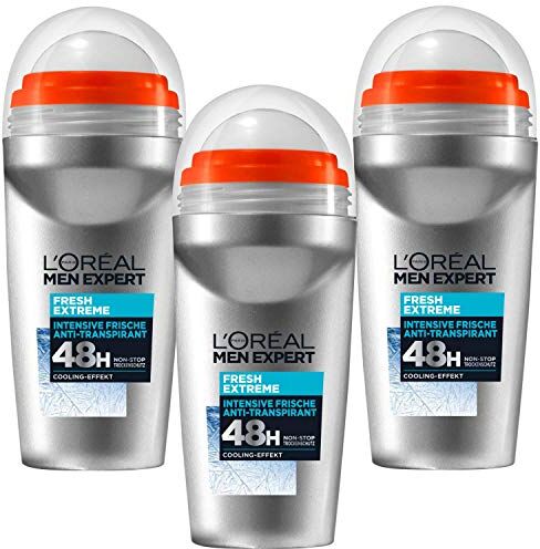 L'ORÉAL 50ml L'Oreal Men Expert Deodorante Motorino 48h Anti- Traspirante Non Fermata Fresco Extreme 3x50ml (3er Pacco)