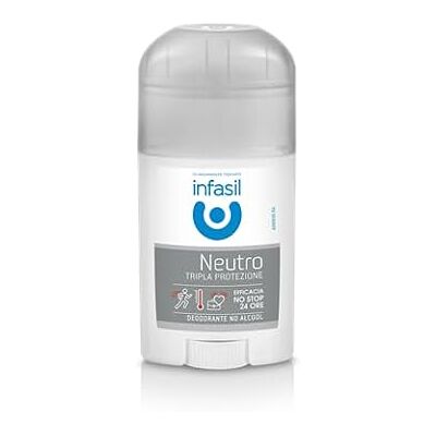 Infasil Deodorante stick, tripla protezione, neutro, bianco, cura e igiene personale, confezione da 12 Infasil Deodorante stick, tripla protezione, neutro, bianco, cura e igiene personale, confezione da 12