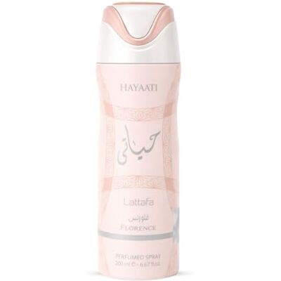 Lattafa Hayaati Florence Deodorante Spray 200 ml Profumo Arabo Floreale e Intenso da Donna Lunga Durata Lattafa Hayaati Florence Deodorante Spray 200 ml Profumo Arabo Floreale e Intenso da Donna Lunga Durata