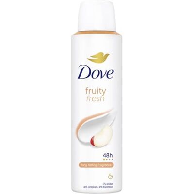 Dove Fruit Fresh Deodorante Spray Anti-Traspirante 48H, Senza Alcool, con Crema Idratante, Fragranza Fruttata, 150 ml (1 Pezzo) Dove Fruit Fresh Deodorante Spray Anti-Traspirante 48H, Senza Alcool, con Crema Idratante, Fragranza Fruttata, 150 ml (1 Pezzo)