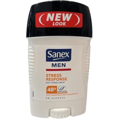 Sanex Men Stress Response Deodorante Stick da uomo, confezione da 12 x 50 ml, fino a 48 ore di protezione contro il sudore e l'odore, 0% alcool, deodorante antitraspirante Sanex Men Stress Response Deodorante Stick da uomo, confezione da 12 x 50 ml, fino a 48 ore di protezione contro il sudore e l'odore, 0% alcool, deodorante antitraspirante