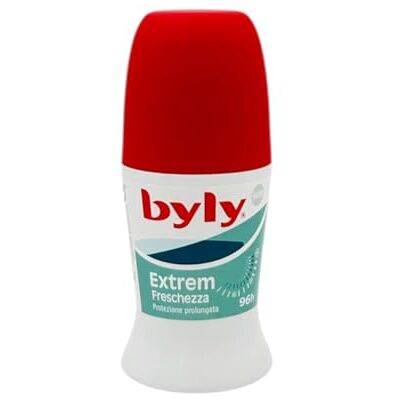 BYLY Deodorante Unisex Extrem Roll-On 50 ml – Freschezza Intensa, Protezione Prolungata 96H, Anti-Odore, Dermatologicamente Testato (Extrem Freschezza 1 Unità) BYLY Deodorante Unisex Extrem Roll-On 50 ml – Freschezza Intensa, Protezione Prolungata 96H, Anti-Odore, Dermatologicamente Testato (Extrem Freschezza 1 Unità)