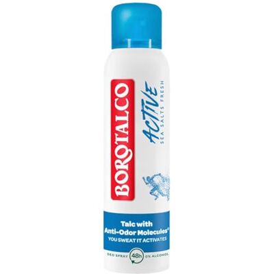 Borotalco Active Deodorante Uomo Anti-Odore Con Talco Al Profumo Di Sali Marini Spray 48H 150 Ml (1) Borotalco Active Deodorante Uomo Anti-Odore Con Talco Al Profumo Di Sali Marini Spray 48H 150 Ml (1)