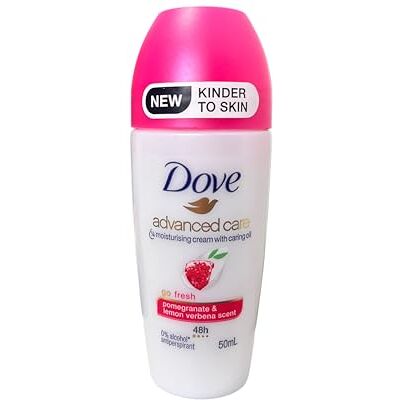 Dove , deodorante roll-on antitraspirante Go Fresh al melograno, 50 ml, confezione da 6 Dove , deodorante roll-on antitraspirante Go Fresh al melograno, 50 ml, confezione da 6