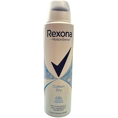 Rexona MotionSense Deodorante Spray Cotton Dry Anti Transpirant con 48 ore di protezione contro gli odori corporei e l'umidità ascellare, 6 x 150 ml Rexona MotionSense Deodorante Spray Cotton Dry Anti Transpirant con 48 ore di protezione contro gli odori corporei e l'umidità ascellare, 6 x 150 ml