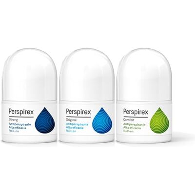 PERSPIREX ® Set antitraspirante Roll-On completo – Comfort + Original + Strong – Controllo della sudorazione ascelle fino a 3-5 giorni – Pelle sensibile e sudorazione intensa – Trattamento progressivo PERSPIREX ® Set antitraspirante Roll-On completo – Comfort + Original + Strong – Controllo della sudorazione ascelle fino a 3-5 giorni – Pelle sensibile e sudorazione intensa – Trattamento progressivo
