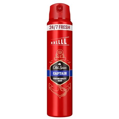 Old Spice Captain Deodorante Spray Corpo Uomo 250ml 48h Freschezza 0% Sali di Alluminio Nessun residuo bianco e macchie gialle Old Spice Captain Deodorante Spray Corpo Uomo 250ml 48h Freschezza 0% Sali di Alluminio Nessun residuo bianco e macchie gialle