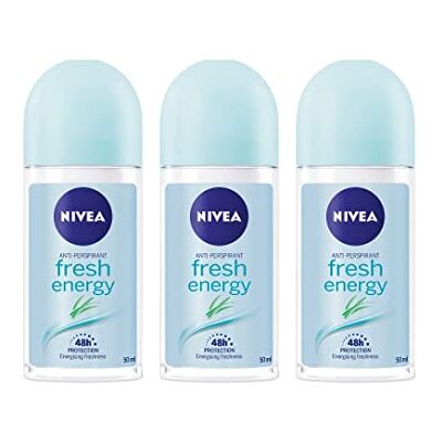 NIVEA Deo Roll on 50ml. (Pack of 3) (Energy Fresh) by NIVEA Deo Roll on 50ml. (Pack of 3) (Energy Fresh) by
