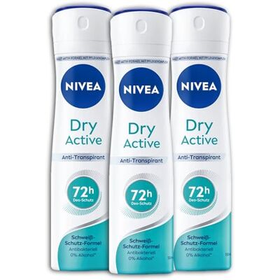 NIVEA Confezione da 3 deodorante spray dry active anti transpirant deorant 3 x 150 ml NIVEA Confezione da 3 deodorante spray dry active anti transpirant deorant 3 x 150 ml