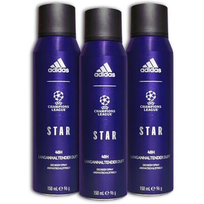 Adidas UEFA Champions League Goal Deodorante Spray 3 x 150 ml (3) Adidas UEFA Champions League Goal Deodorante Spray 3 x 150 ml (3)