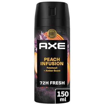 AXE Deodorante da uomo Spray Peach Infusion Collezione Prestige Spray antitraspirante Freschezza 72h non-stop fragranza pesca patchouli e ambra 150ml AXE Deodorante da uomo Spray Peach Infusion Collezione Prestige Spray antitraspirante Freschezza 72h non-stop fragranza pesca patchouli e ambra 150ml