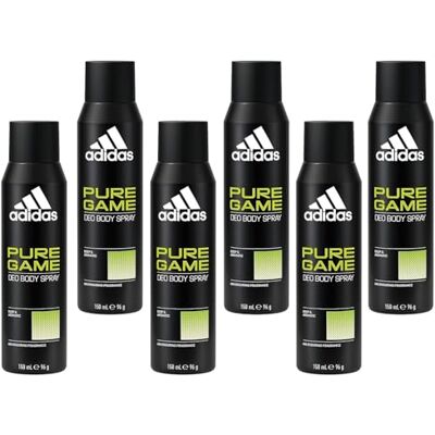 Adidas Men Pure Game Deodorante spray per il corpo, freschezza intensa, protezione duratura contro odori e sudore, 48 ore di protezione contro forti sudorazioni e odori corporei, 150 ml (confezione da Adidas Men Pure Game Deodorante spray per il corpo, freschezza intensa, protezione duratura contro odori e sudore, 48 ore di protezione contro forti sudorazioni e odori corporei, 150 ml (confezione da