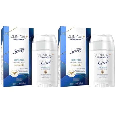 Secret Clinical Strength anti-perspirant Deodorant Soft Solid, Light & fresh Scent 45,4 gram (confezione da 2) Secret Clinical Strength anti-perspirant Deodorant Soft Solid, Light & fresh Scent 45,4 gram (confezione da 2)