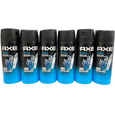 AXE Ice Chill, confezione da 6 deodoranti spray per il corpo, 48H fresh, 150 ml AXE Ice Chill, confezione da 6 deodoranti spray per il corpo, 48H fresh, 150 ml