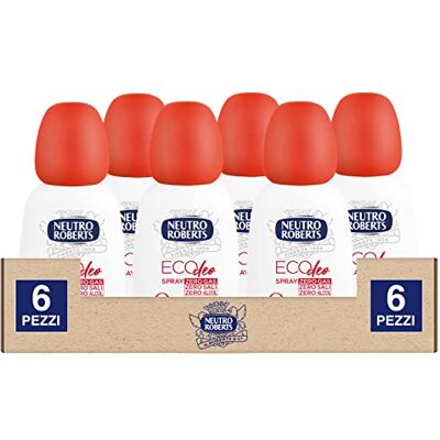 NEUTRO ROBERTS 6x Deodorante Eco Deo Spray DermaZero Ipoallergenico Zero Gas 0% Sali di Alluminio e Alcol 6 Flaconi da 75ml NEUTRO ROBERTS 6x Deodorante Eco Deo Spray DermaZero Ipoallergenico Zero Gas 0% Sali di Alluminio e Alcol 6 Flaconi da 75ml