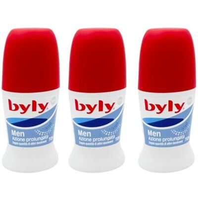 BYLY Men Deodorante Uomo Roll-On 50 ml – Azione Prolungata 72H, Doppia Quantità di Attivi Deodoranti, Anti-Odore, Freschezza Intensa (Men 3 Unità) BYLY Men Deodorante Uomo Roll-On 50 ml – Azione Prolungata 72H, Doppia Quantità di Attivi Deodoranti, Anti-Odore, Freschezza Intensa (Men 3 Unità)