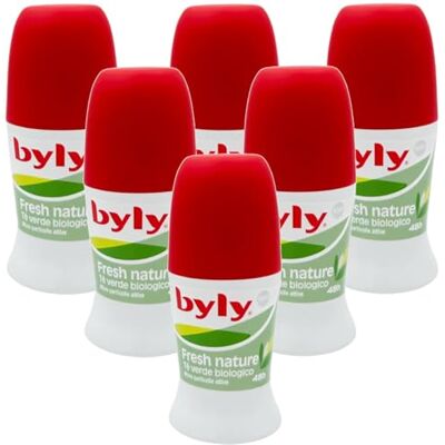 BYLY Deodorante Unisex Fresh Nature Roll-On 50 ml – Tè Verde Biologico, Micro Particelle Attive, Protezione 48H, Delicato sulla Pelle (Fresh Nature 6 Unità) BYLY Deodorante Unisex Fresh Nature Roll-On 50 ml – Tè Verde Biologico, Micro Particelle Attive, Protezione 48H, Delicato sulla Pelle (Fresh Nature 6 Unità)