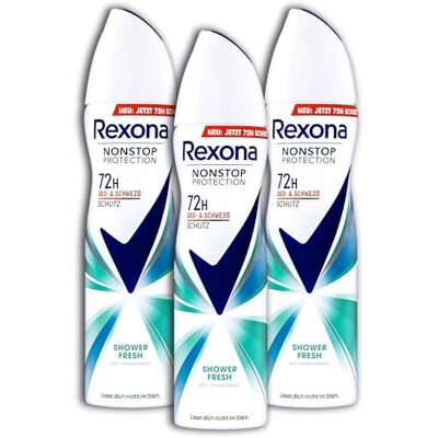 Rexona Nonstop Protection Anti Transpirant Spray Shower Fresh 3 x 150 ml Rexona Nonstop Protection Anti Transpirant Spray Shower Fresh 3 x 150 ml