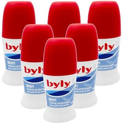 BYLY Men Deodorante Uomo Roll-On 50 ml – Azione Prolungata 72H, Doppia Quantità di Attivi Deodoranti, Anti-Odore, Freschezza Intensa (Men 6 Unità) BYLY Men Deodorante Uomo Roll-On 50 ml – Azione Prolungata 72H, Doppia Quantità di Attivi Deodoranti, Anti-Odore, Freschezza Intensa (Men 6 Unità)