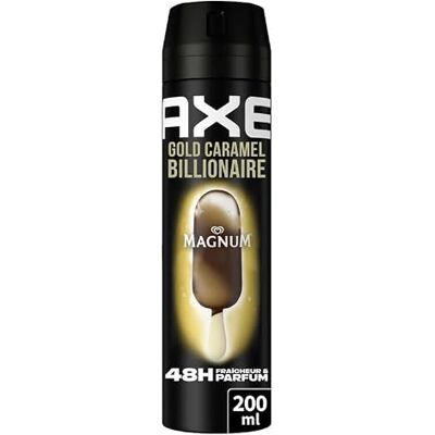 AXE Deodorante da uomo Spray Magnum Gold Caramel Billionaire 48 ore non-stop fresco Profumo di caramello gourmet 200 ml AXE Deodorante da uomo Spray Magnum Gold Caramel Billionaire 48 ore non-stop fresco Profumo di caramello gourmet 200 ml