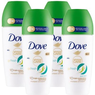 Dove Deodorante Go Fresh Roll-On Aloe e Pera 48h 0% Alcol Antitraspirante Idratante Profumo Fresco e Fruttato Protezione 48h 4 Flaconi da 50ml Dove Deodorante Go Fresh Roll-On Aloe e Pera 48h 0% Alcol Antitraspirante Idratante Profumo Fresco e Fruttato Protezione 48h 4 Flaconi da 50ml