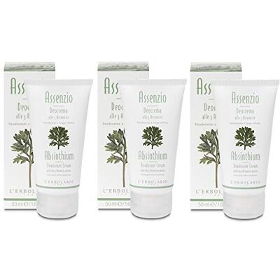L'Erbolario 3 x ASSENZIO Deocrema 50 ml + in OMAGGIO Tisana del benessere Tisaniamo Crema Deodorante Alle 3 Artemisia, Fragranza Aromatica Legnosa 3 confezioni da 50 ml L'Erbolario 3 x ASSENZIO Deocrema 50 ml + in OMAGGIO Tisana del benessere Tisaniamo Crema Deodorante Alle 3 Artemisia, Fragranza Aromatica Legnosa 3 confezioni da 50 ml