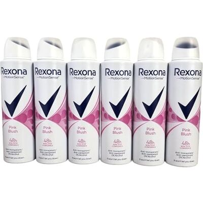 Rexona Deodorante spray da donna, colore rosa, con alluminio, 150 ml Rexona Deodorante spray da donna, colore rosa, con alluminio, 150 ml