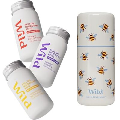 Wild Starter Pack Antitraspirante Roll On Astuccio Api 3 Ricariche Protezione 72 ore 90% naturale Honey & Cactus Flower, Coconut & Vanilla, Vanilla Bean & Buttercream Pelli sensibili Wild Starter Pack Antitraspirante Roll On Astuccio Api 3 Ricariche Protezione 72 ore 90% naturale Honey & Cactus Flower, Coconut & Vanilla, Vanilla Bean & Buttercream Pelli sensibili