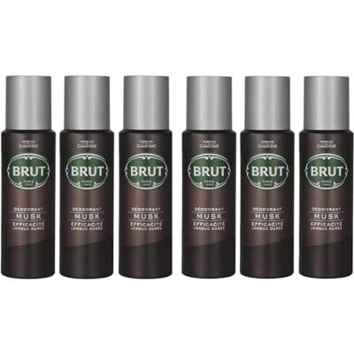 Brut Deodorant Body Spray Musk Long Duree 200ml SIX PACK by Brut Deodorant Body Spray Musk Long Duree 200ml SIX PACK by